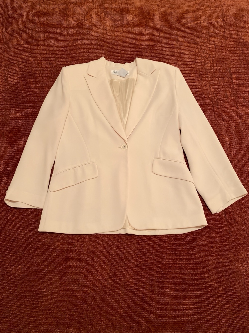 Women's Off-White/Cream Single-Button Blazer